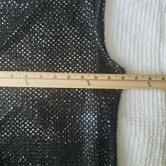 Studio Y Black Sequin Tank Top Y2K Fairy Grunge Whimsigoth Emo Punk Women Size L - Picture 11 of 11